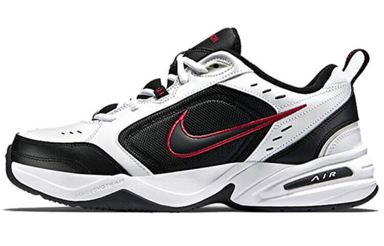 Nike Air Monarch 4 white black-varsity red 轻质 编织 增高 低帮 生活休闲鞋 男女同款 黑白