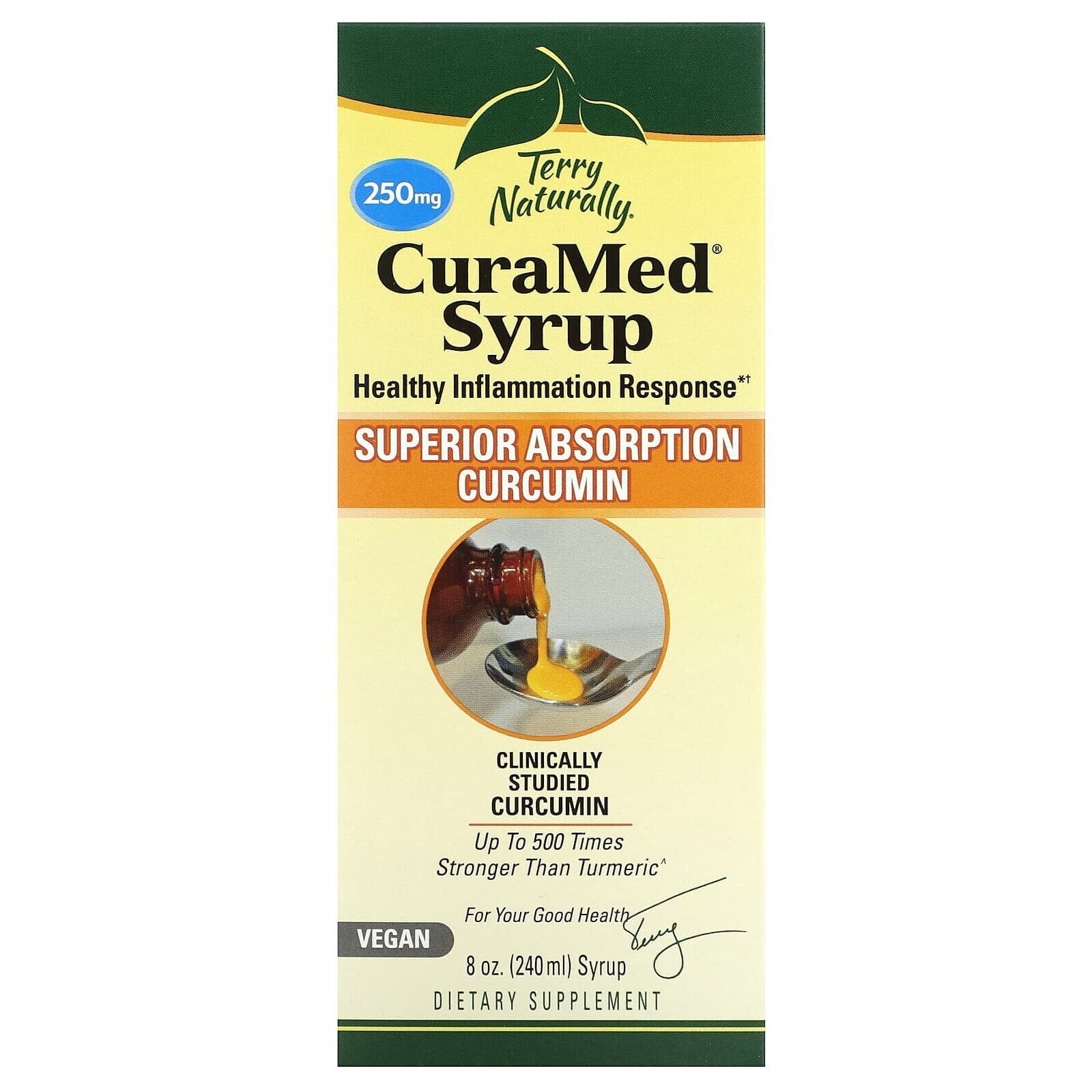 Terry Naturally, CuraMed Syrup, куркумин с улучшенной усвояемостью, 250 мг, 240 мл (8 унций)