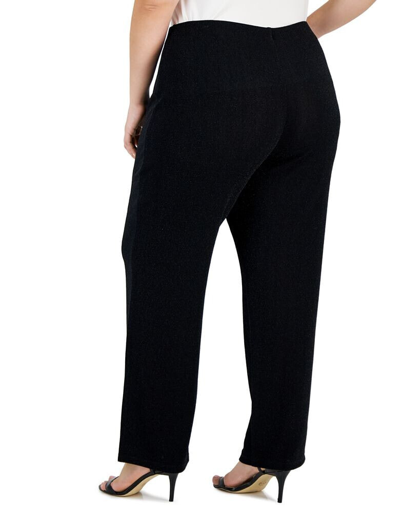 JM Collection plus Size New Shine Knit Dressing Pants, Created for