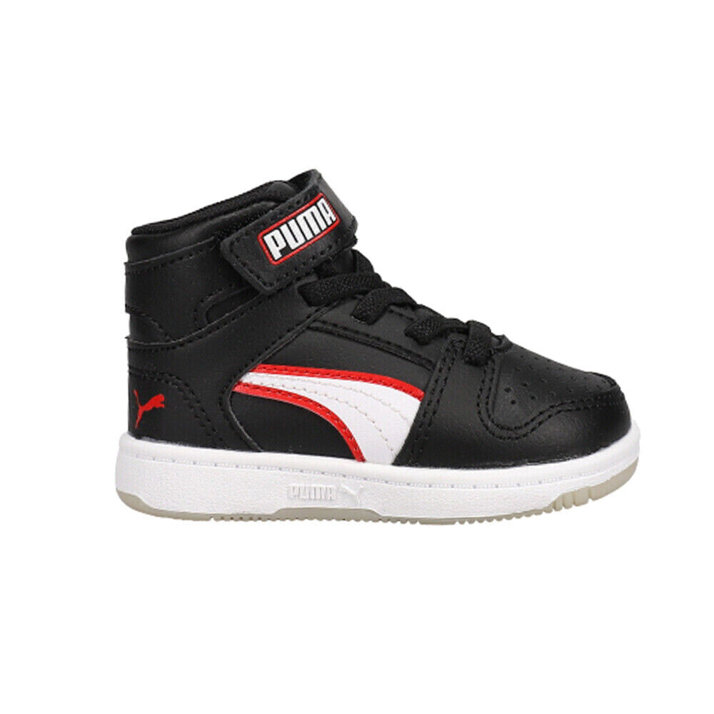 Puma Rebound Mid Strap Alumni Infant Boys Black Sneakers Casual Shoes 386328-01