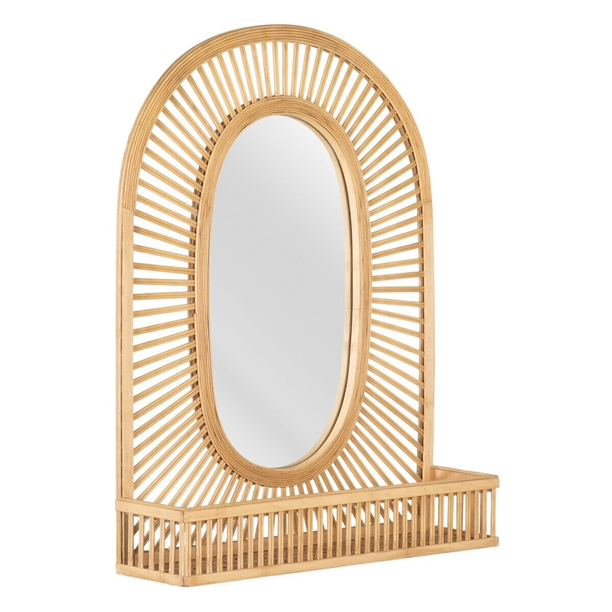 Wall mirror Beige Crystal Rattan 61 x 15 x 76 cm