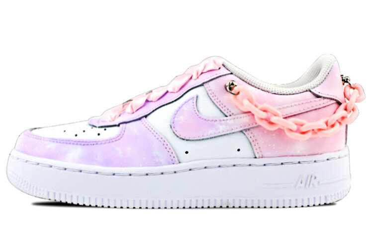 【定制球鞋】 Nike Air Force 1 Low 07 空军一号 渐变 梦幻 泼墨 情侣 星空 链条 手绘喷绘 低帮 板鞋 男女同款 粉紫 / Кроссовки Nike Air Force 1 Low 07 CW2288-111