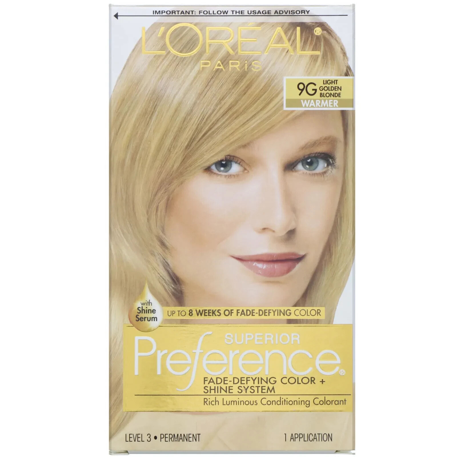 L'Oréal, Superior Preference, Luminous, Fade-Defying Color, 8 Medium Blonde, 1 Application