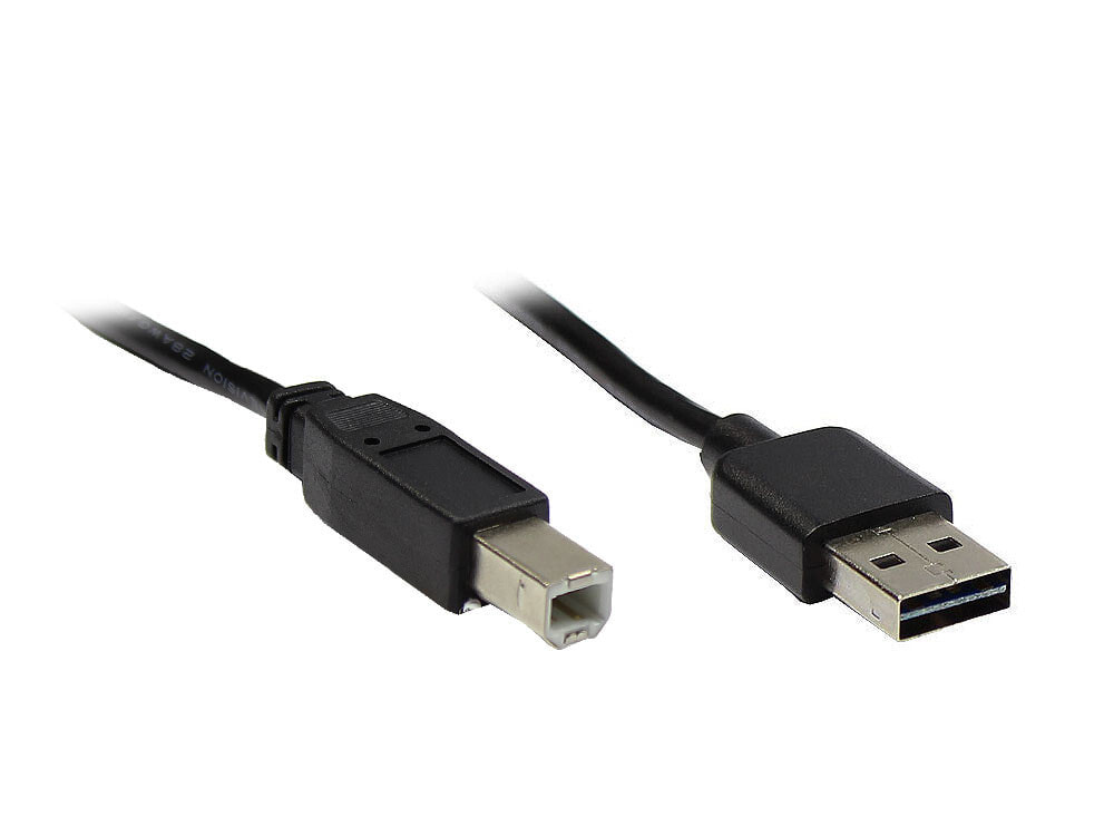 Alcasa USB 2.0 A/B, 5m USB кабель USB A USB B Черный 2510-EU05