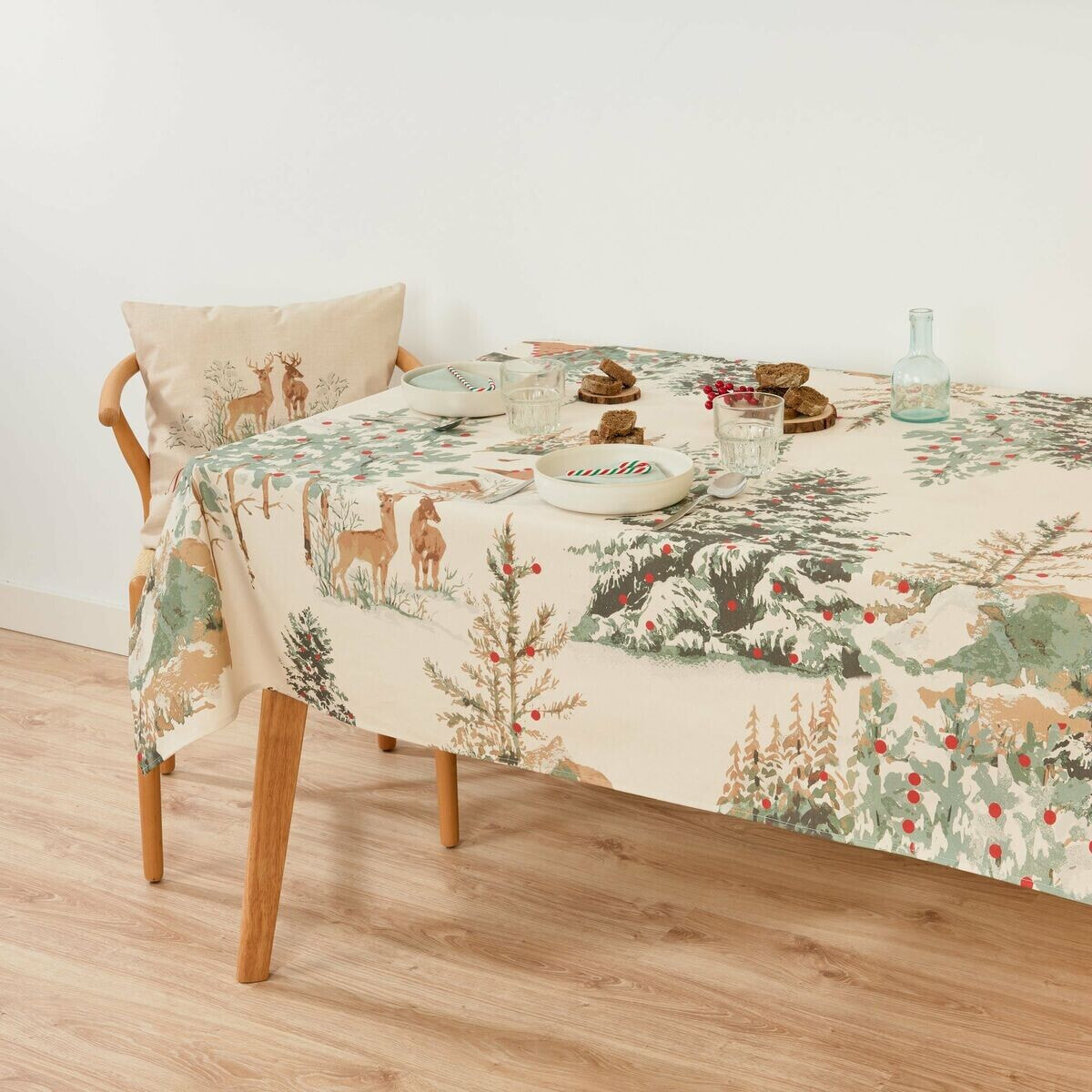 Stain-proof tablecloth Belum Christmas Deer Multicolour 240 x 155 cm