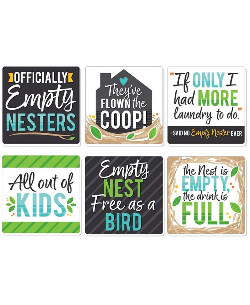Big Dot of Happiness empty Nesters - Funny Empty Nest Party Decorations - Drink Coasters - Set of 6