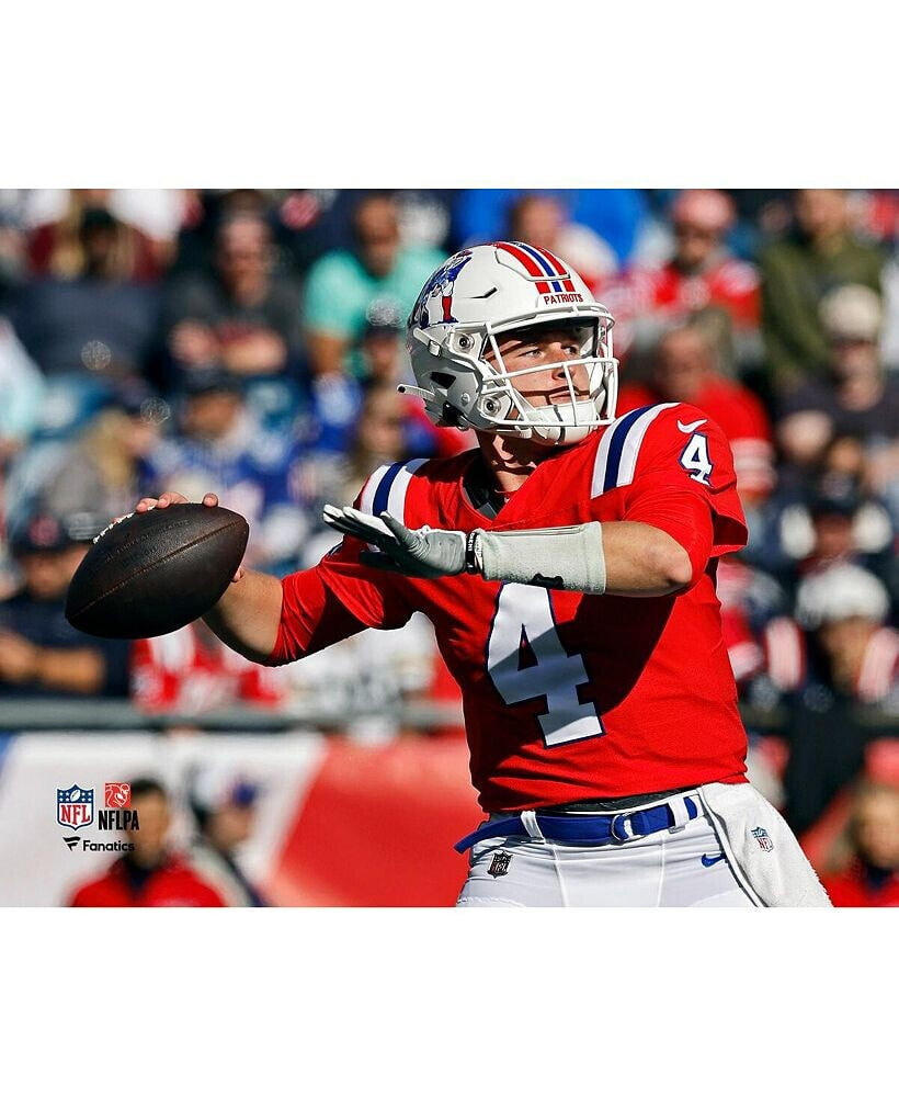 Fanatics Authentic bailey Zappe New England Patriots Unsigned Looks to Pass in the Pocket 16