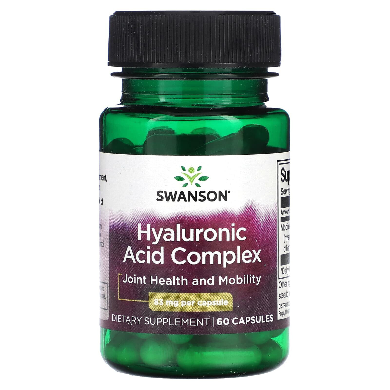 Swanson, Комплекс гиалуроновой кислоты, 166 мг, 60 капсул
