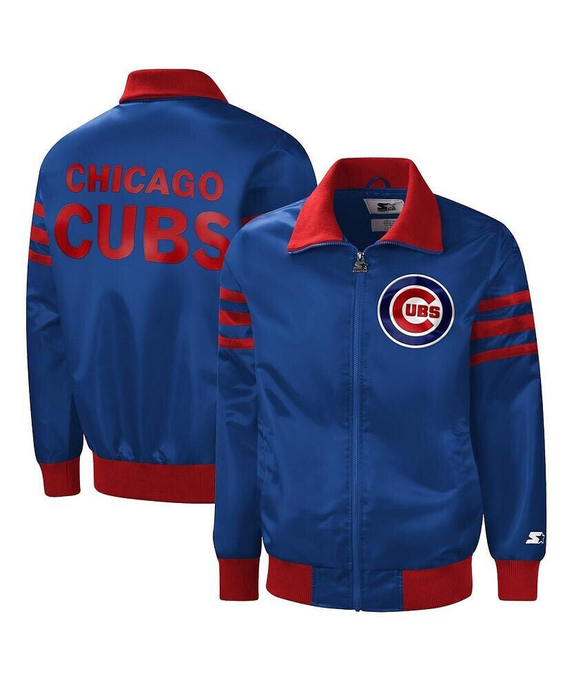 Starter men's Royal Chicago Cubs The Captain II Full-Zip Varsity Jacket