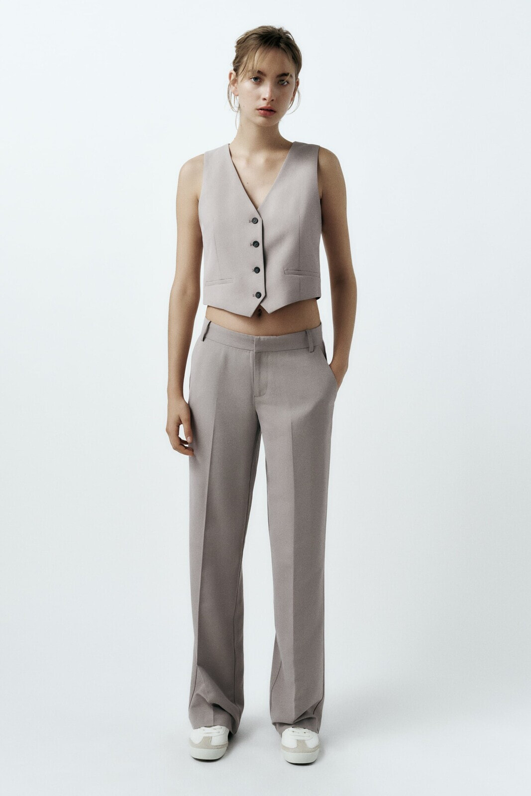 Fitted cropped waistcoat