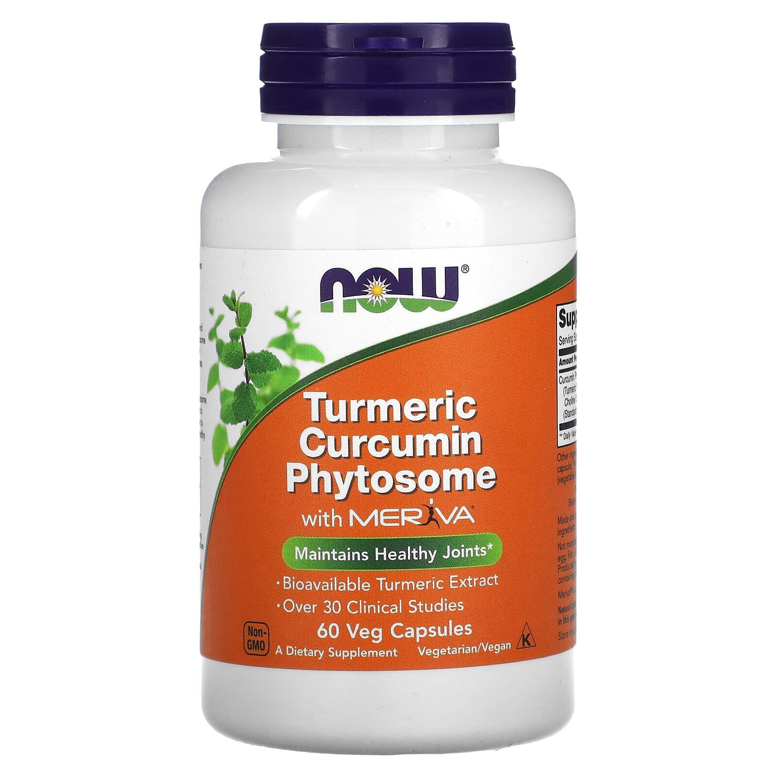 NOW Foods Curcumin Phytosome фитосомы куркумина - экстракт корня куркумы для поддержки суставов 60 вегетарианских капсул