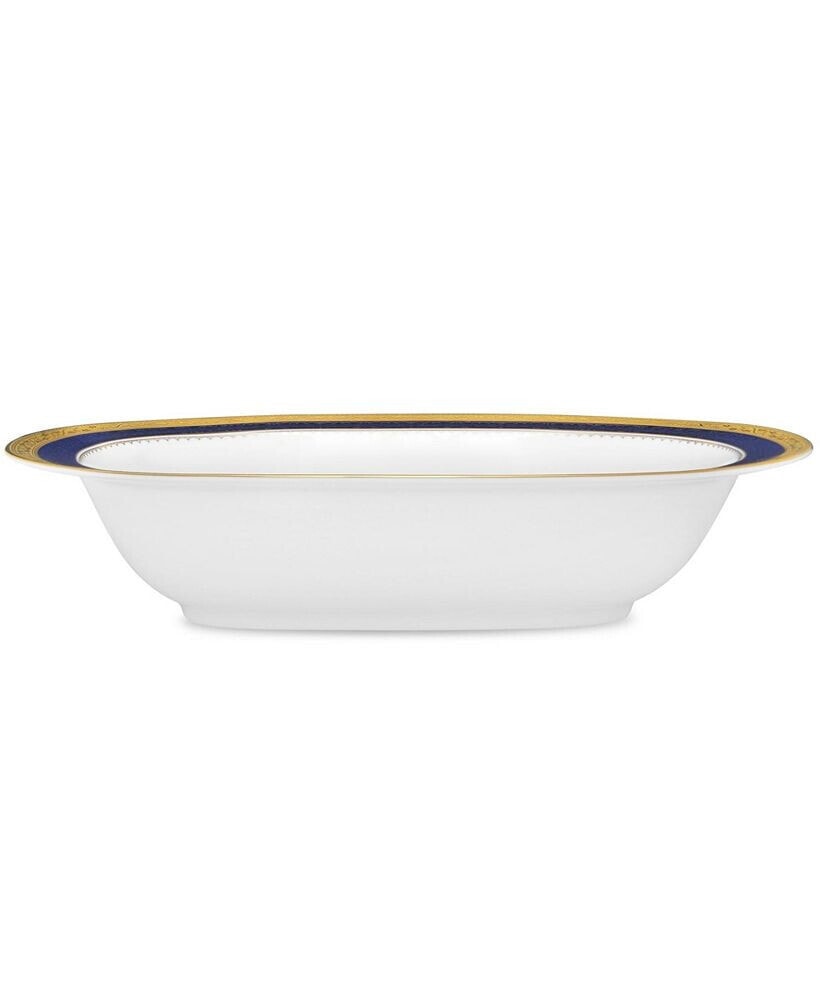 Noritake odessa Cobalt Gold Oval Vegetable Bowl, 24 Oz.