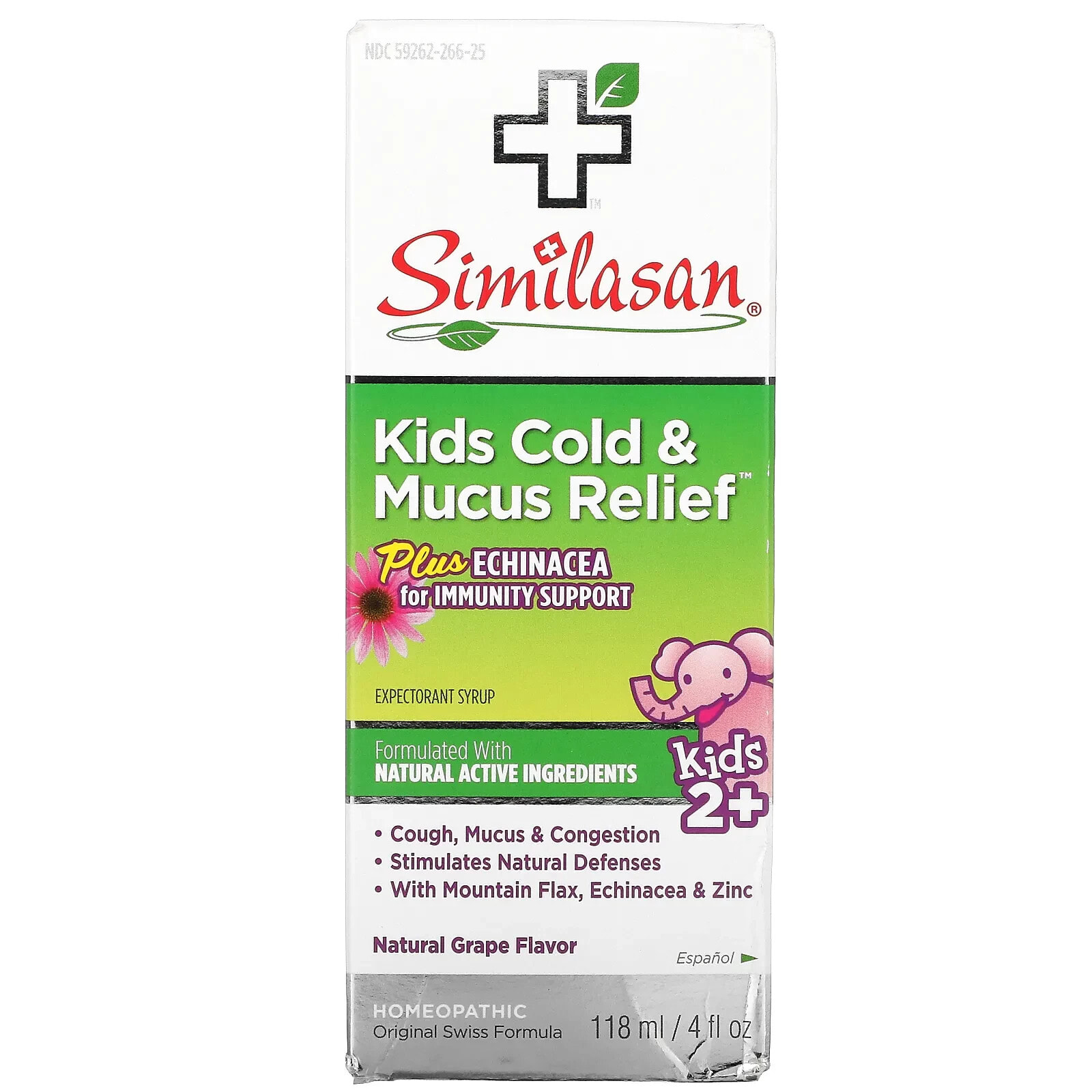 Similasan, Kids Cold & Mucus Relief, Kids 2+, Natural Grape, 4 fl oz (118 ml)