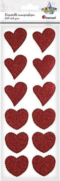 Titanum Foil stickers hearts mix size. red 12 pcs