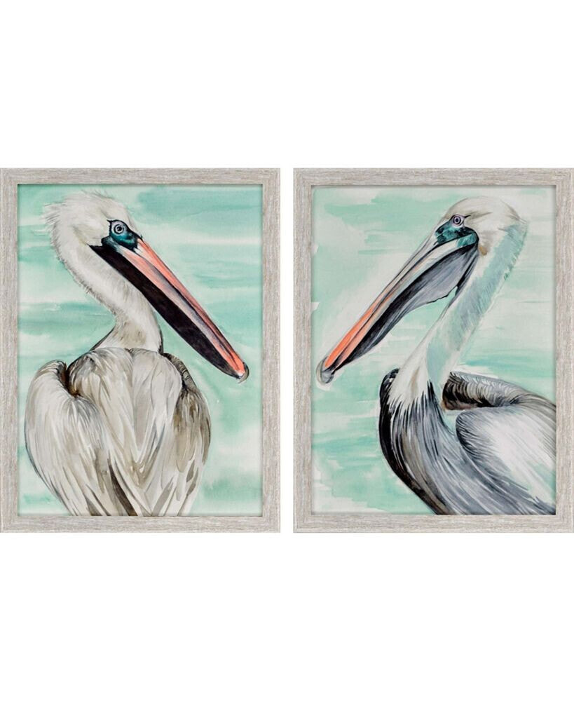 Paragon Picture Gallery paragon Turquoise Pelican Framed Wall Art Set of 2, 26