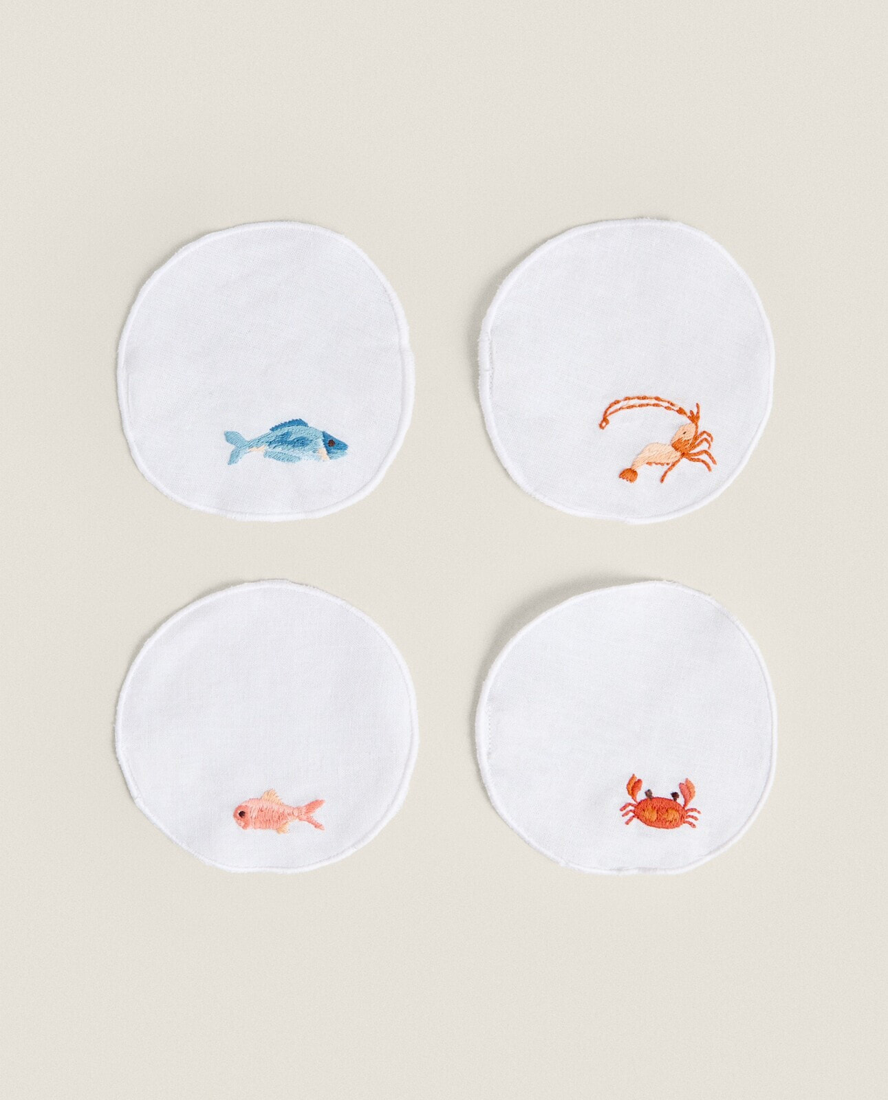 Pack of embroidered paper coasters (pack of 4)