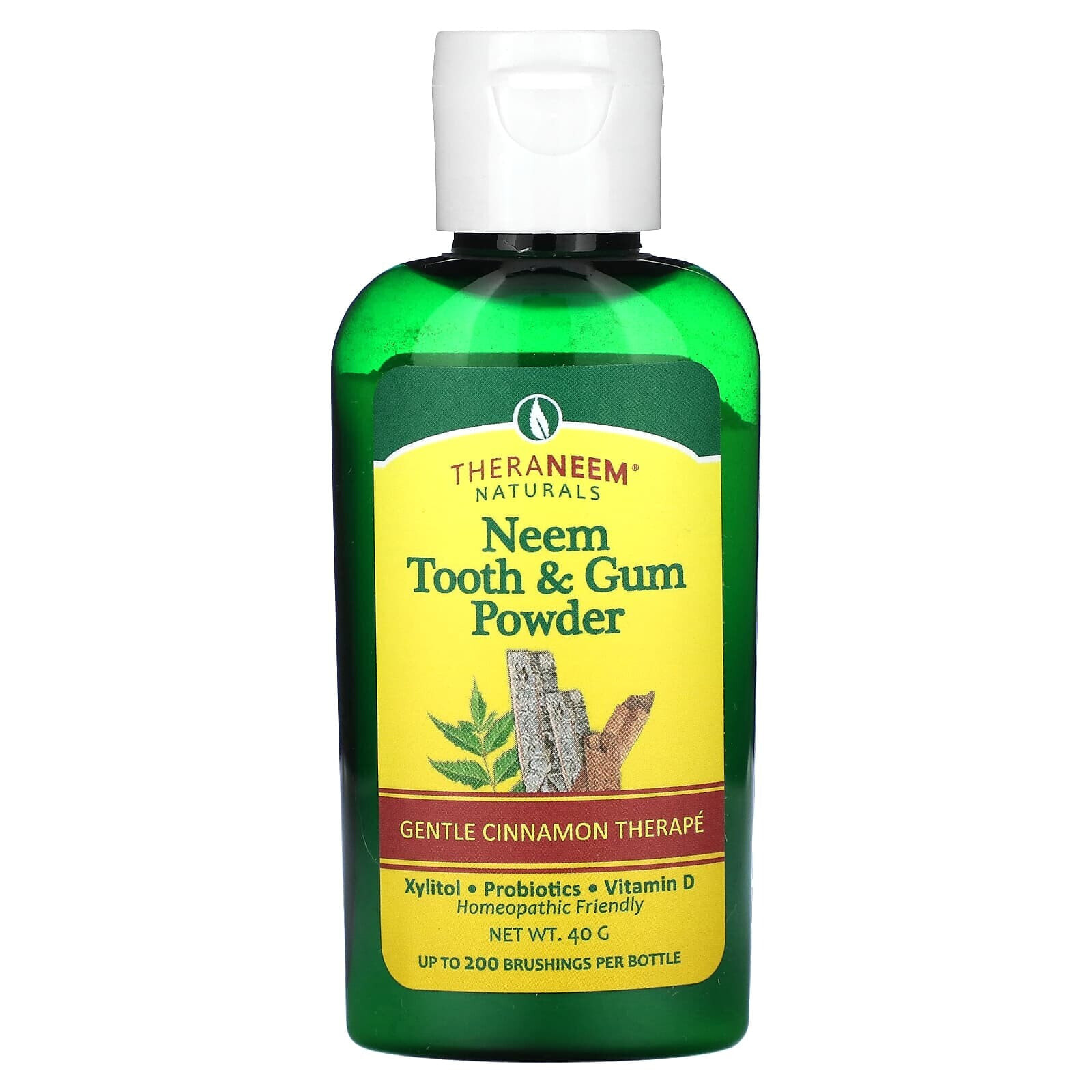 Organix South, TheraNeem Naturals, Neem Tooth & Gum Powder, Gentle Cinnamon Therapé, 40 g