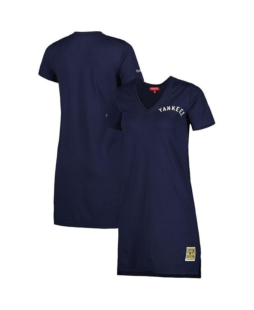 Mitchell & Ness women's Navy Distressed New York Yankees Cooperstown Collection V-Neck Dress