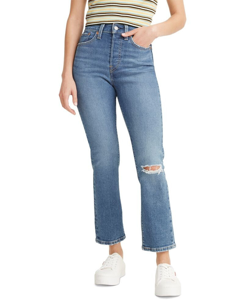 Levi's women's Wedgie Straight-Leg High Rise Cropped Jeans