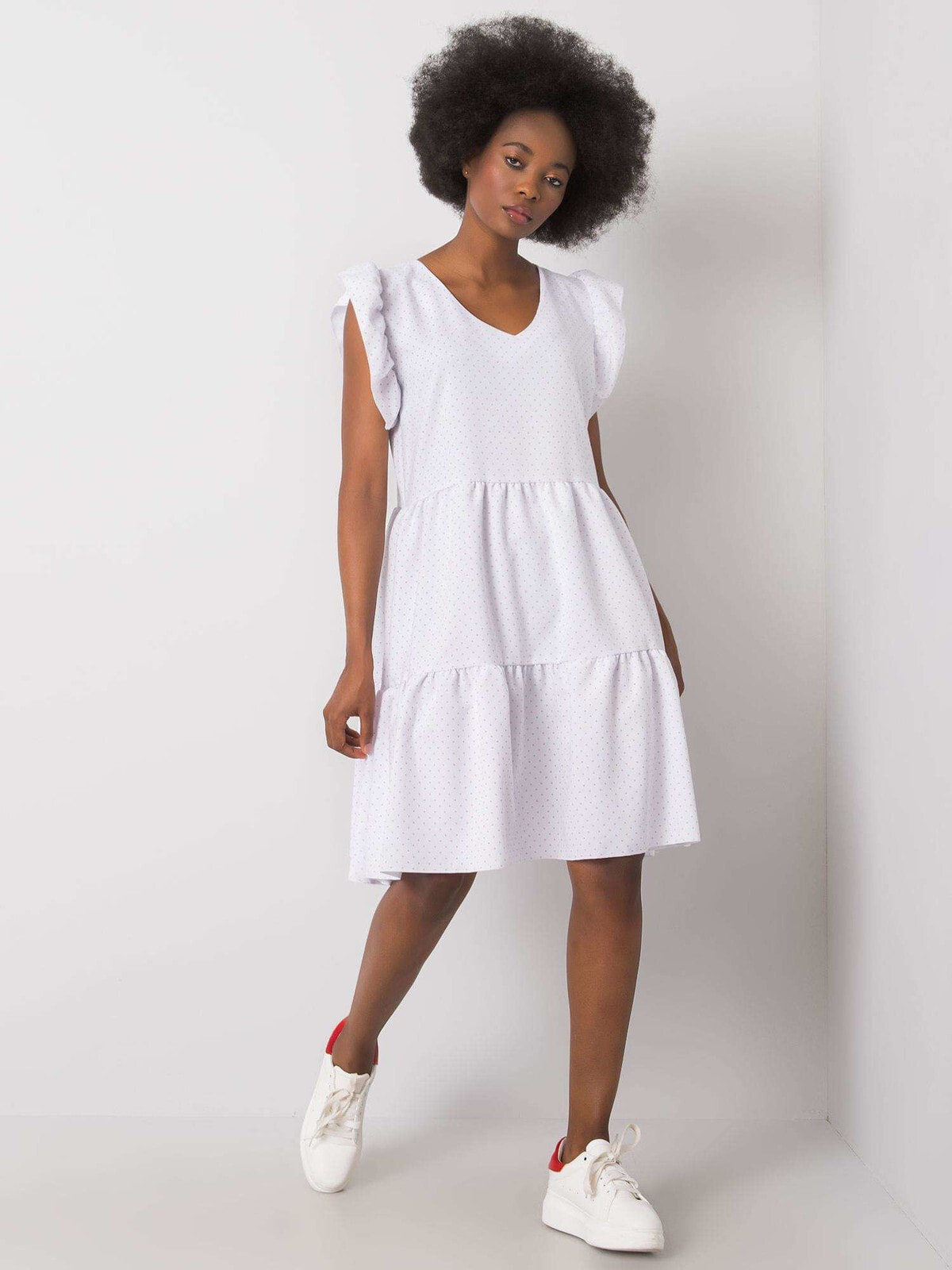 Женское летнее платье с рукавом бабочка Factory Price белый