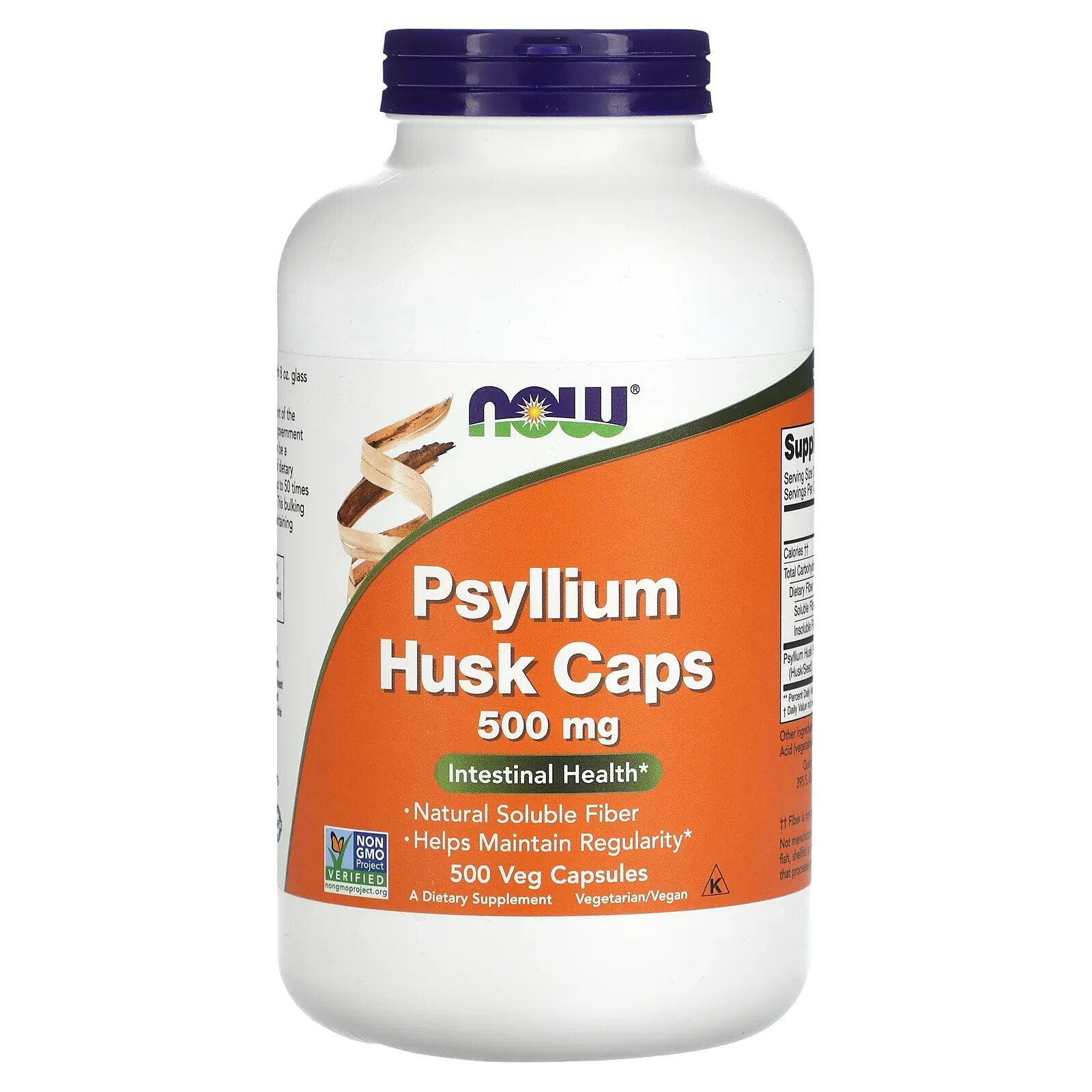 Psyllium Hush Caps, 500 mg, 200 Veg Capsules