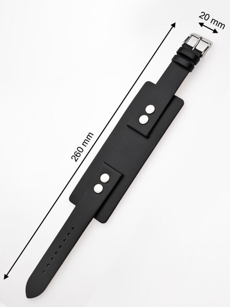 Ремешок или браслет для часов Perigaum Replacement Strap for P-0701 u. P-0702 20 x 260 mm Black Silver Clasp
