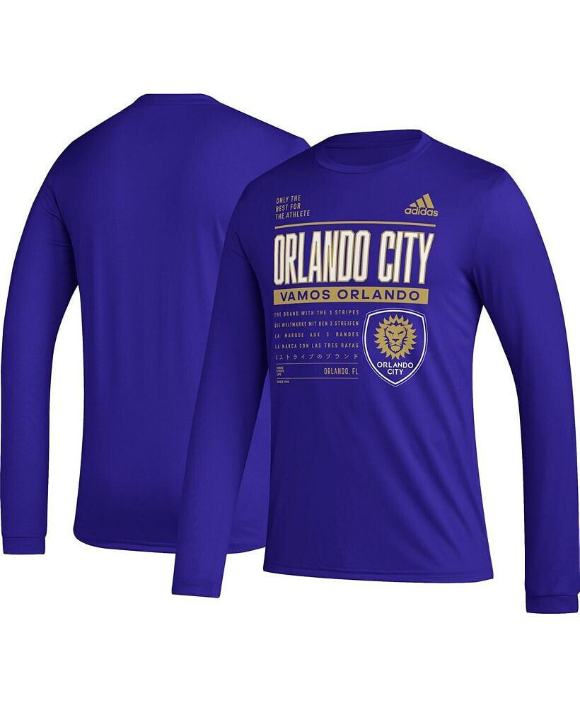 adidas men's Purple Orlando City SC Club DNA Long Sleeve T-shirt
