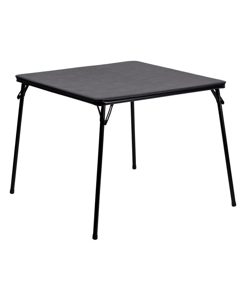 EMMA+OLIVER foldable Card Table With Vinyl Table Top - Game Table - Portable Table