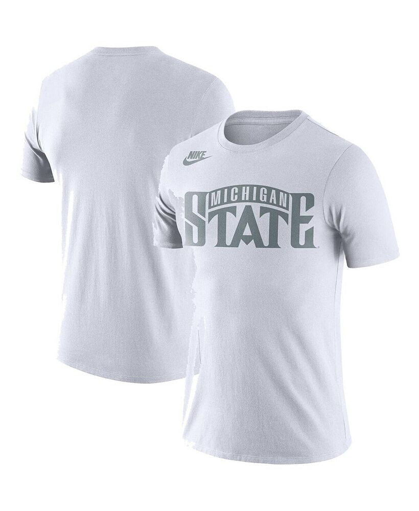 Nike men's White Michigan State Spartans Basketball Retro 2-Hit T-shirt