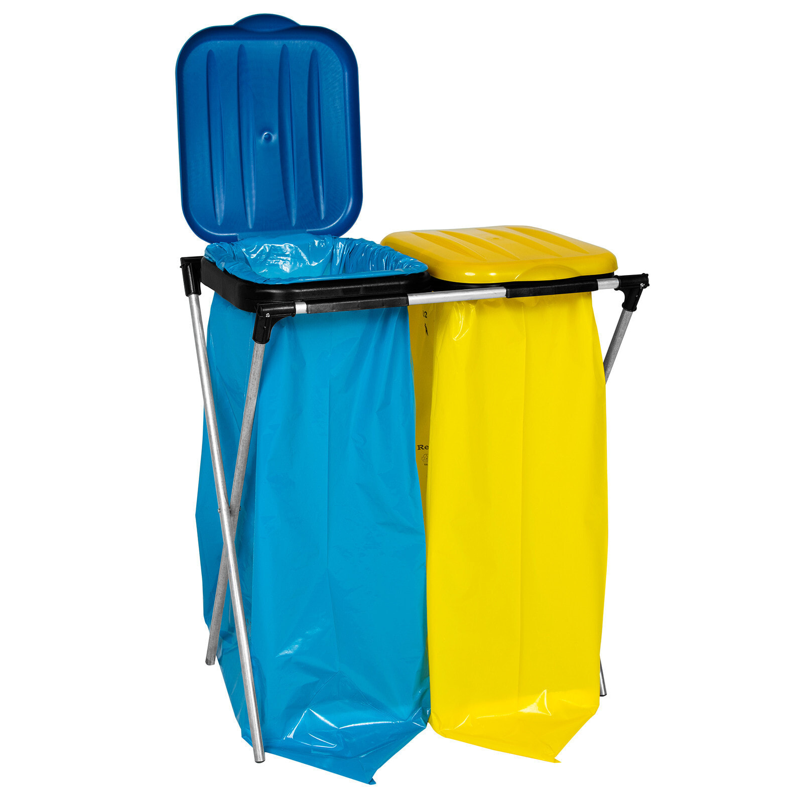 Stand holder for 120L garbage bags for segregation - 2 types of waste