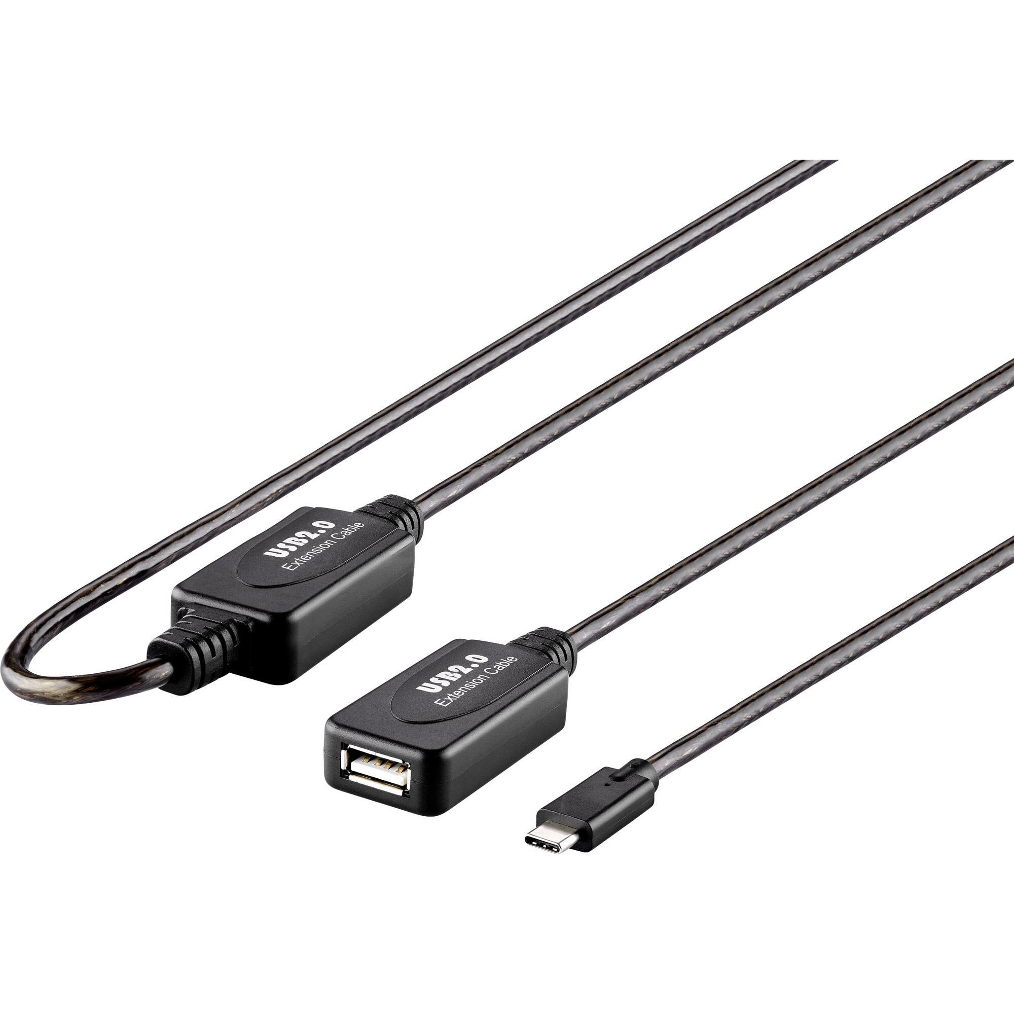 Renkforce RF-5067256 - 10 m - USB C - USB A - USB 2.0 - 480 Mbit/s - Black