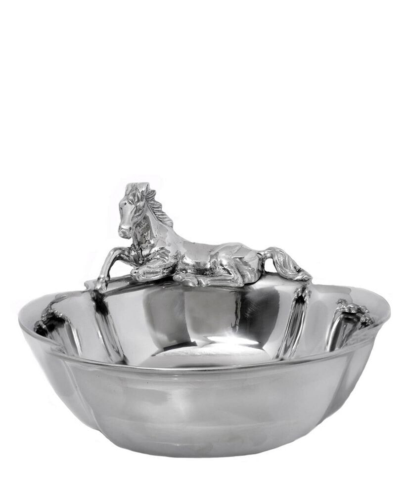 Arthur Court designs Aluminum Figural Horse Bowl