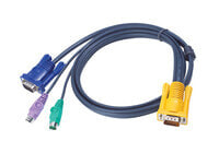 ATEN PS/2 KVM Cable 1,8m - 1.8 m - PS/2 - PS/2 - VGA - Black - HDB-15 + 2 x PS/2