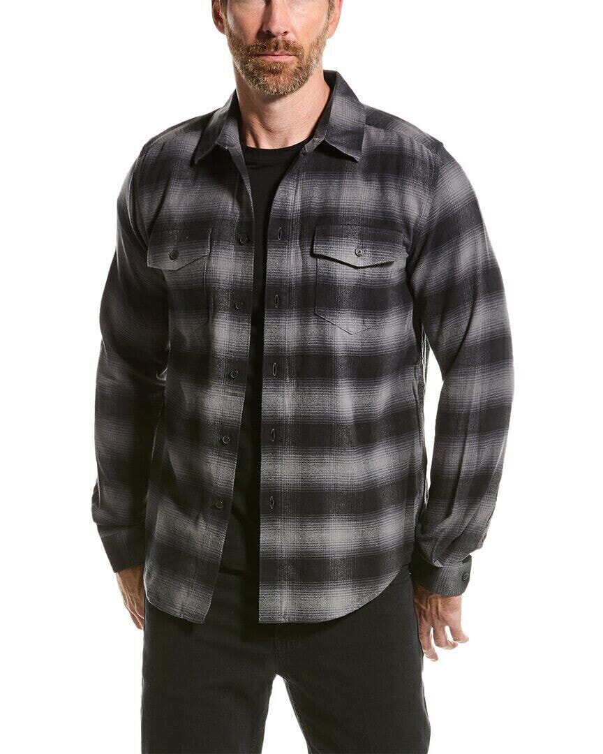 Frame Denim Plaid Flannel Shirt Men's Black S
