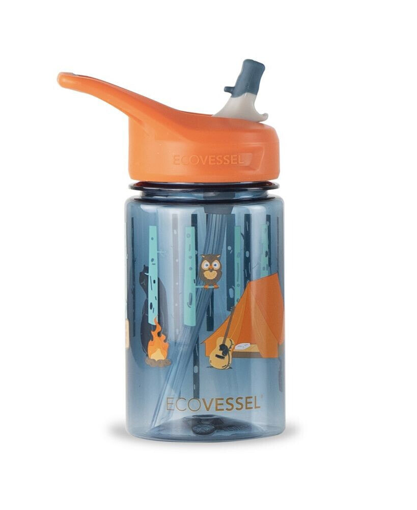 EcoVessel splash Kids Eastman Tritan Plastic Bottle with Design and Flip Straw Lid, 12 oz