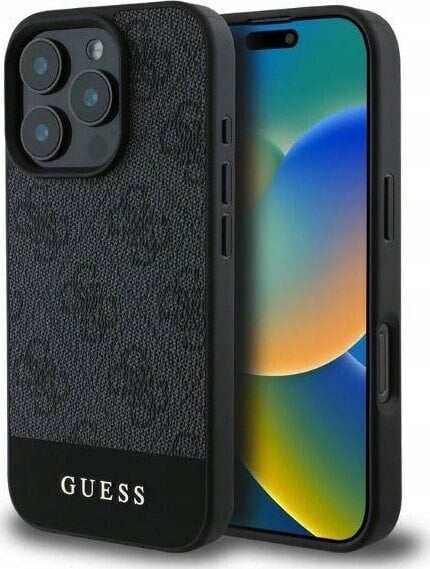 Guess GUESS futerał do IPHONE 16 Pro Max GUHCP16XG4GLGR (PC/TPU 4G PU Bottom Stripe) szary