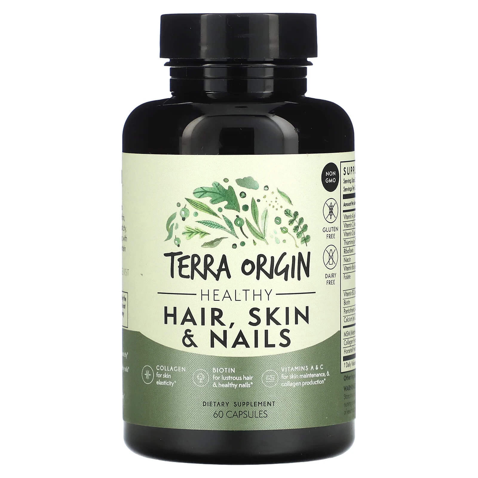 Terra Origin, Healthy Hair, Skin & Nails, 60 Capsules
