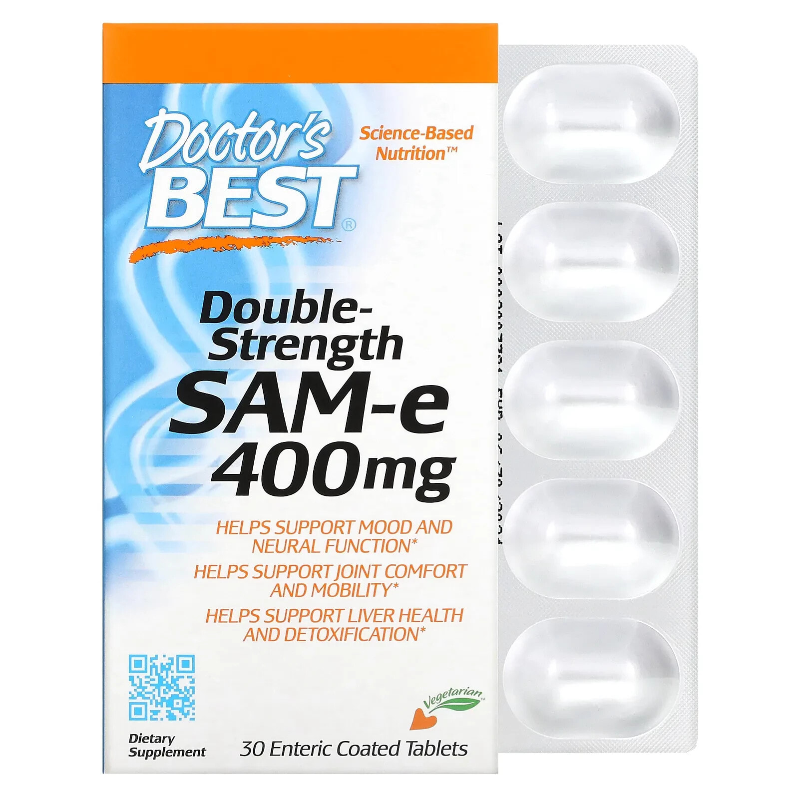 Doctor's Best, SAMe (дисульфат тозилат), 200 мг, 60 таблеток, покрытых кишечнорастворимой оболочкой