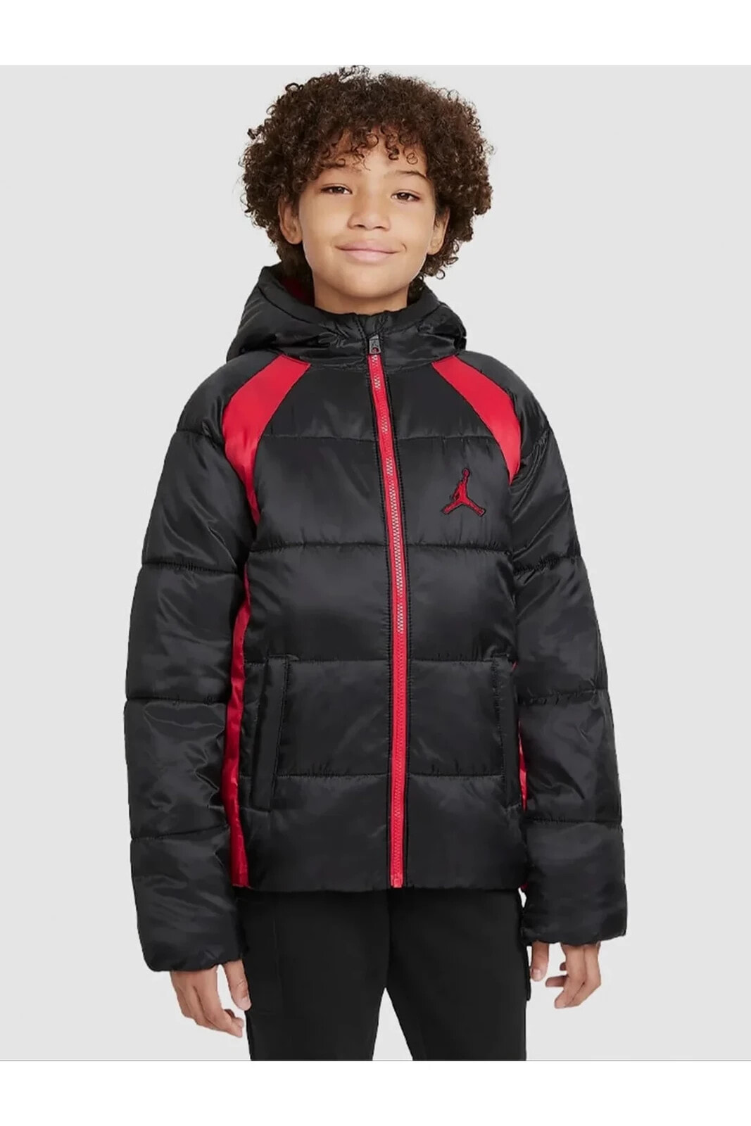 Jordan Puffer Jacket Black/ Red Çocuk Mont 95A636-023