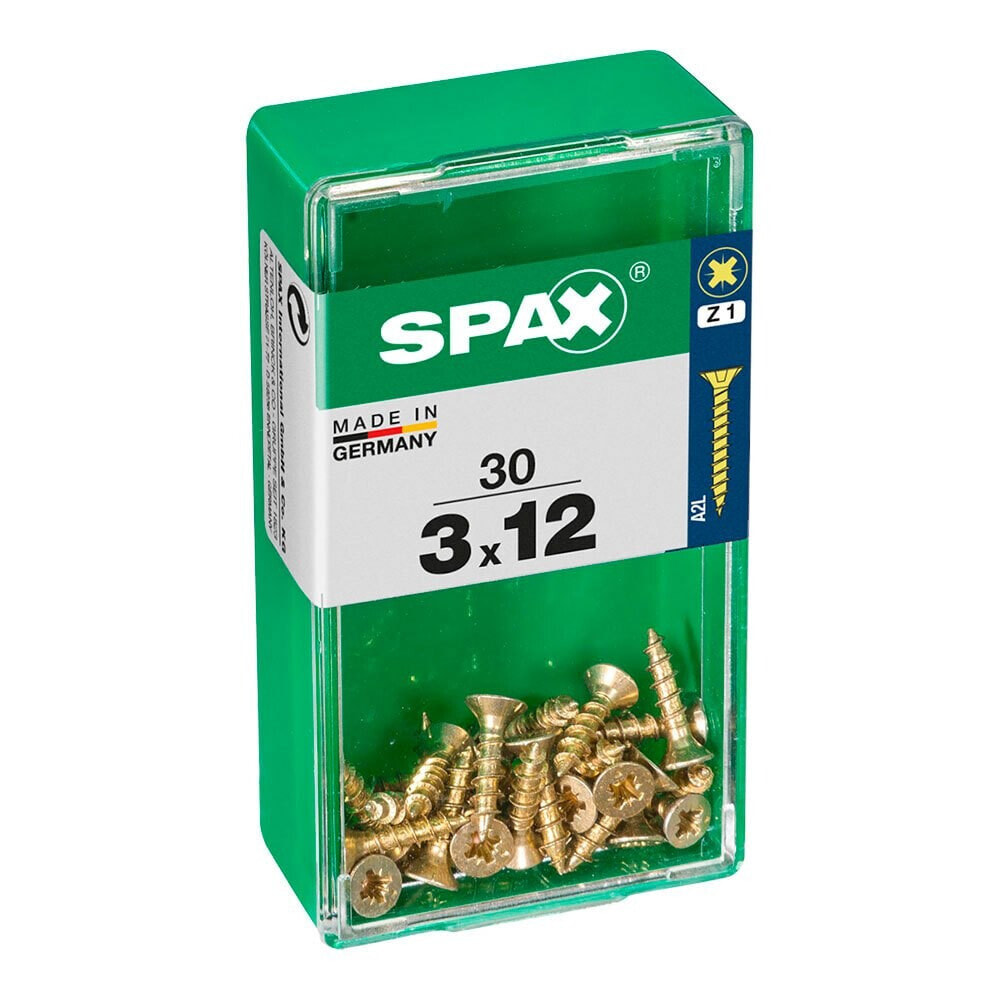 SPAX Yellox 3.0x12 mm Flat Head Wood Screw 30 Units