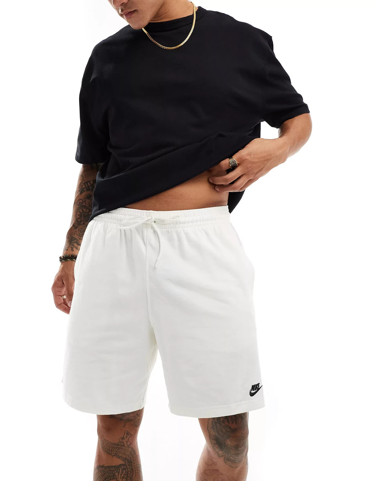 Nike – Club – Fleece-Shorts in Schwarz