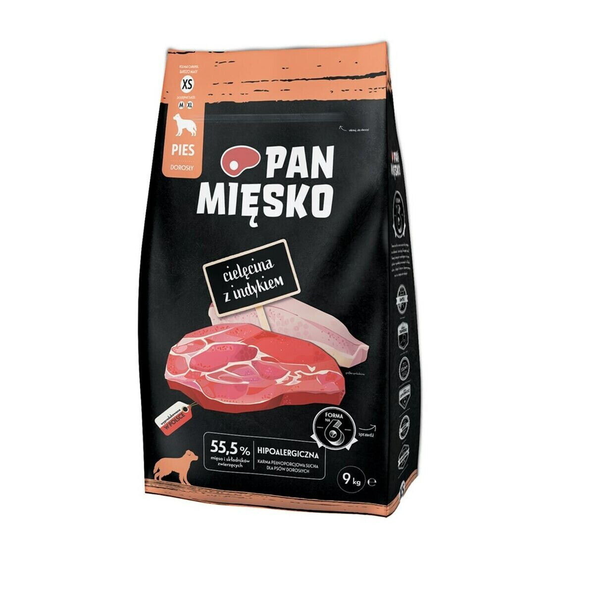 Fodder PAN MIĘSKO XS Veal 9 kg