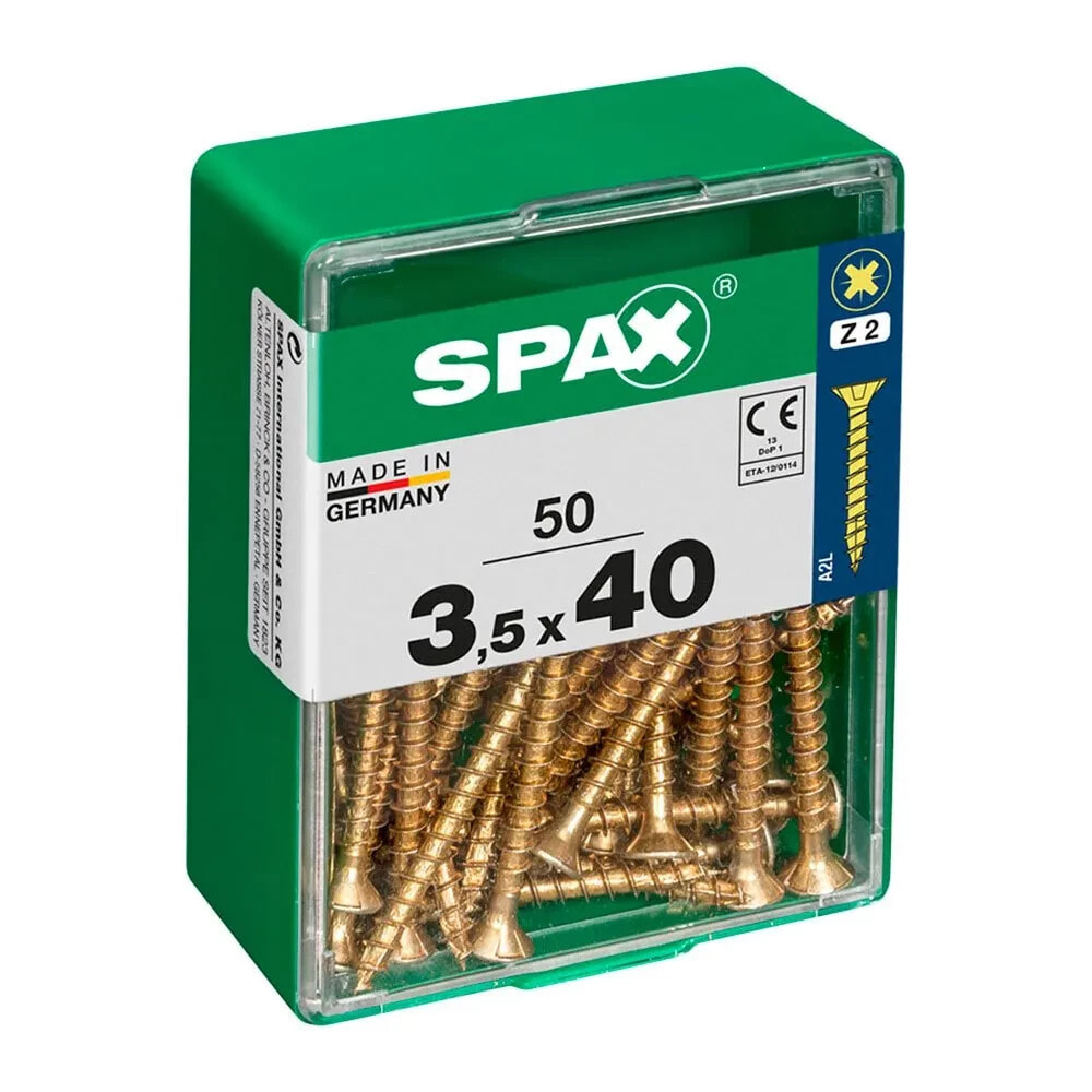 SPAX Yellox 3.5x40 mm Flat Head Wood Screw 50 Units