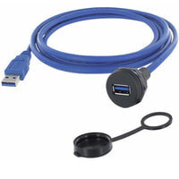 Encitech M22 Panel Contact with USB-A 3.0 + Cable - 3 m - USB A - USB A - USB 3.2 Gen 1 (3.1 Gen 1) - Black - Blue