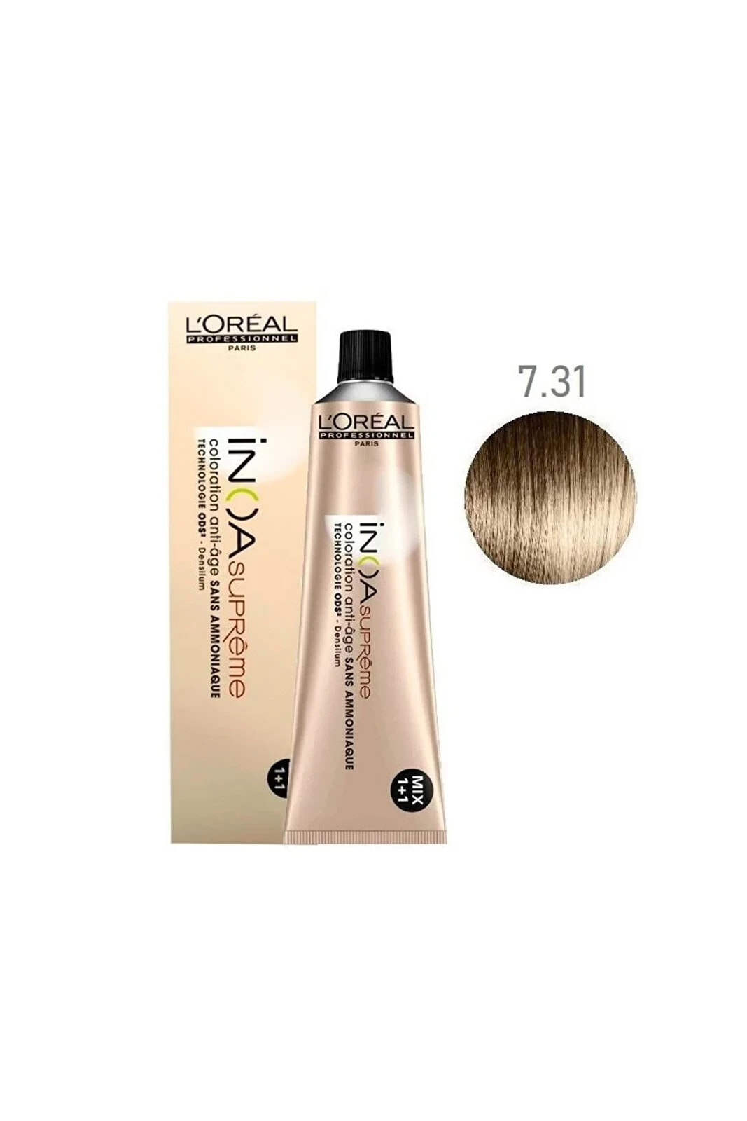 Inoa Supreme 7,31 Natural Brown Dore Defined Ammonia Free Oil Based Permament Hair Color Cream 60ml