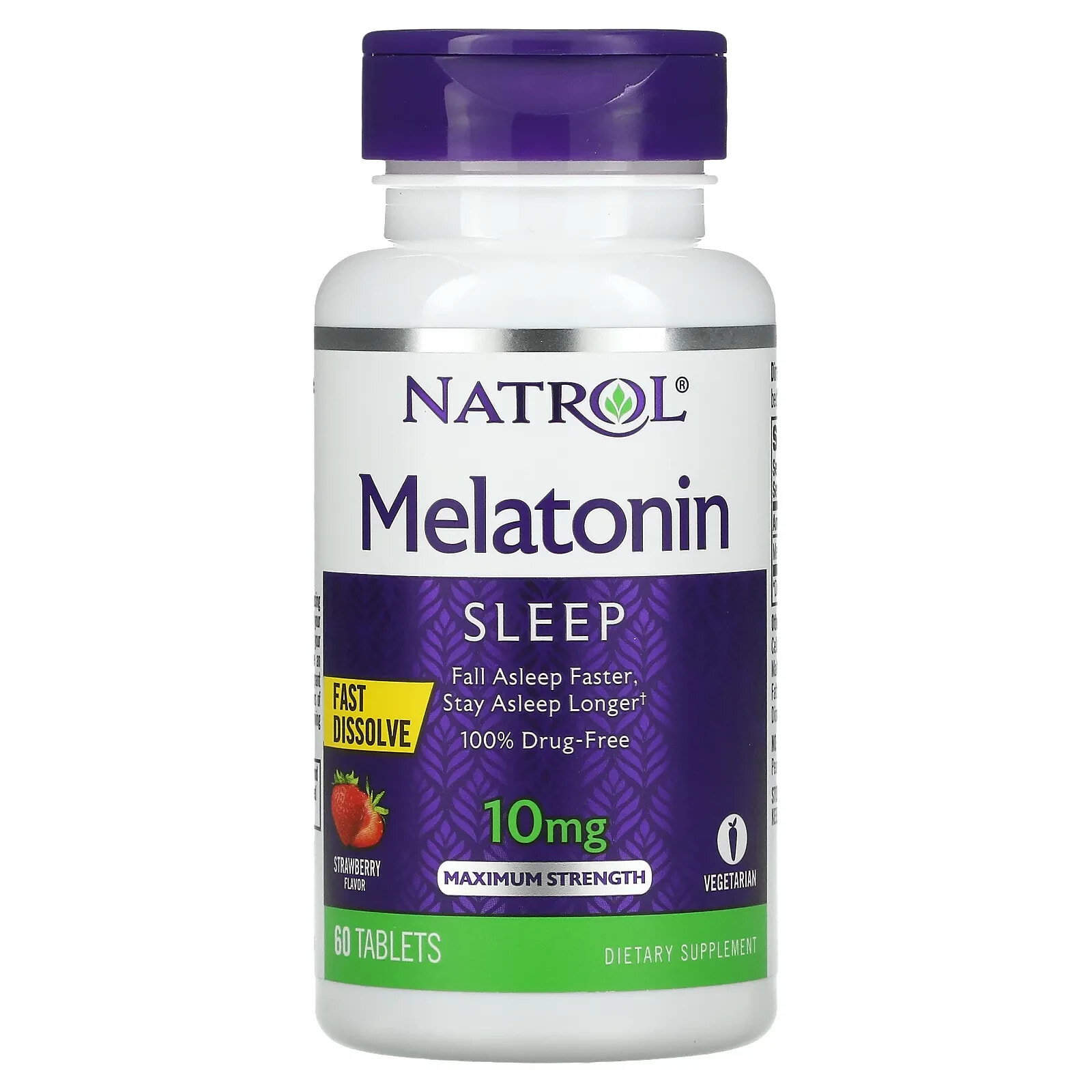 Melatonin, Fast Dissolve, Maximum Strength, Citrus, 10 mg, 60 Tablets