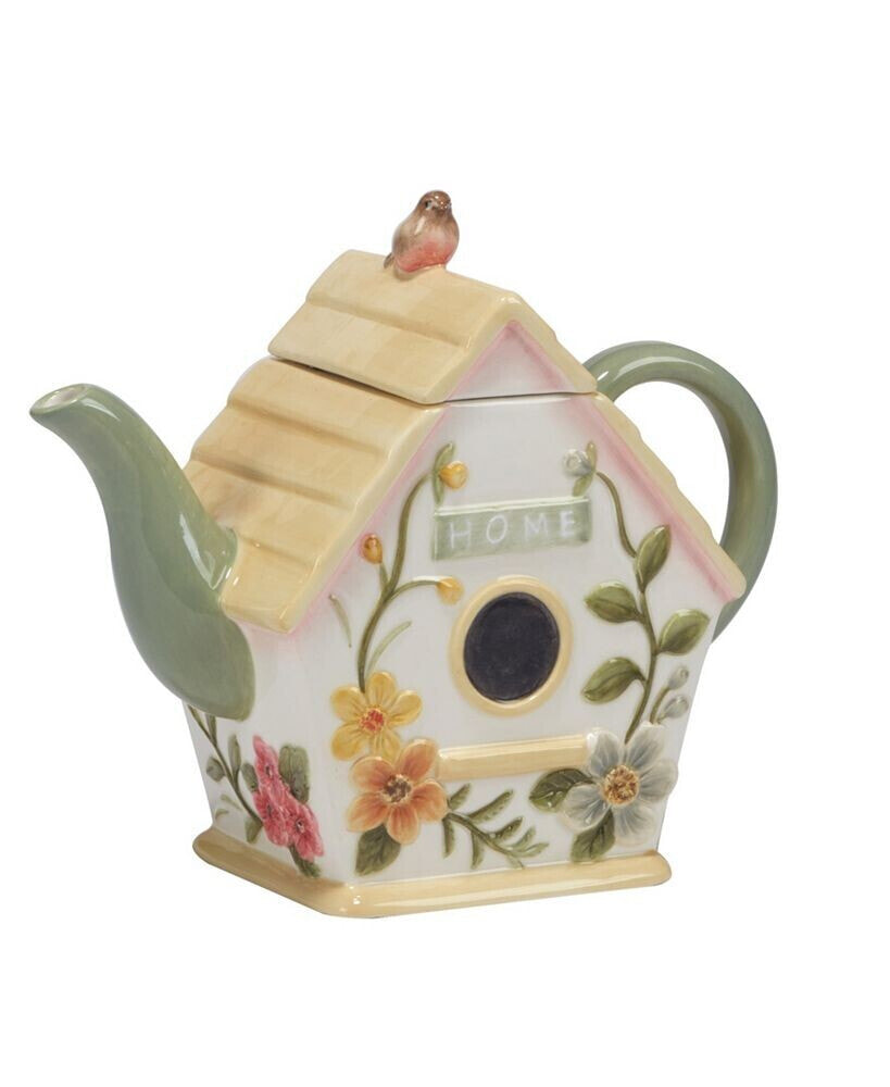 Certified International nature's Song 3-D Birdhouse Teapot