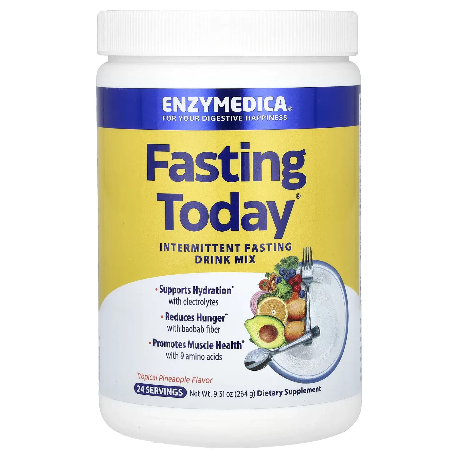 Fasting Today, Intermittent Fasting Drink Mix, Tropical Pineapple , 9.31 oz (264 g)