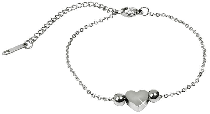 Thin steel bracelet with heart