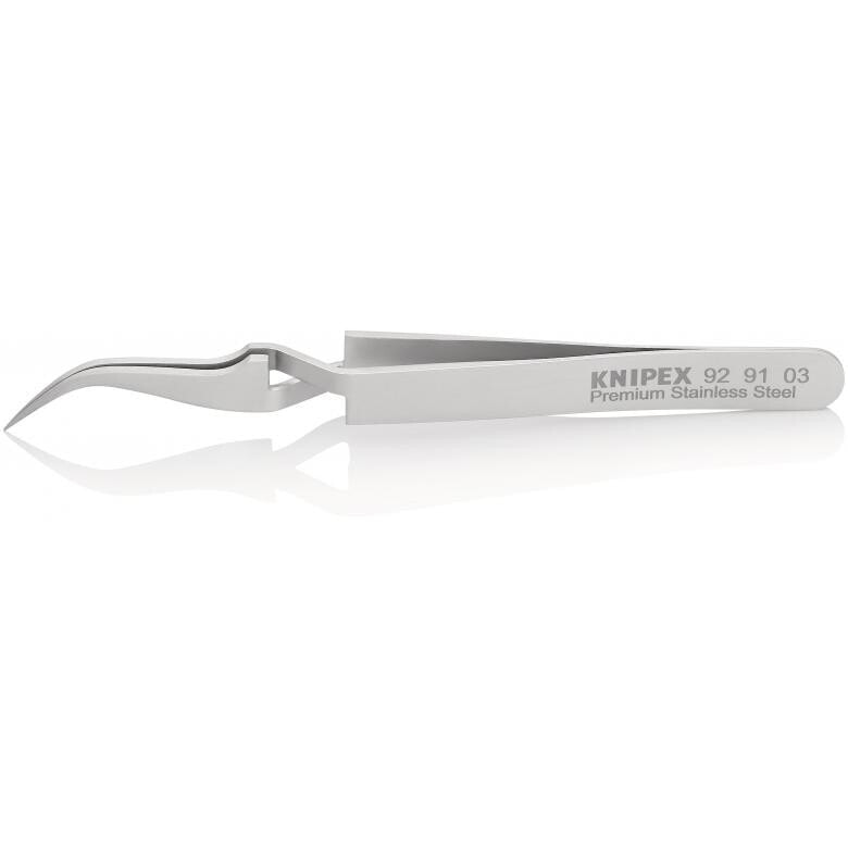 Технический пинцет Knipex 92 91 03, Stainless steel, Stainless steel, Pointed, Curved, 12 g, 10 mm